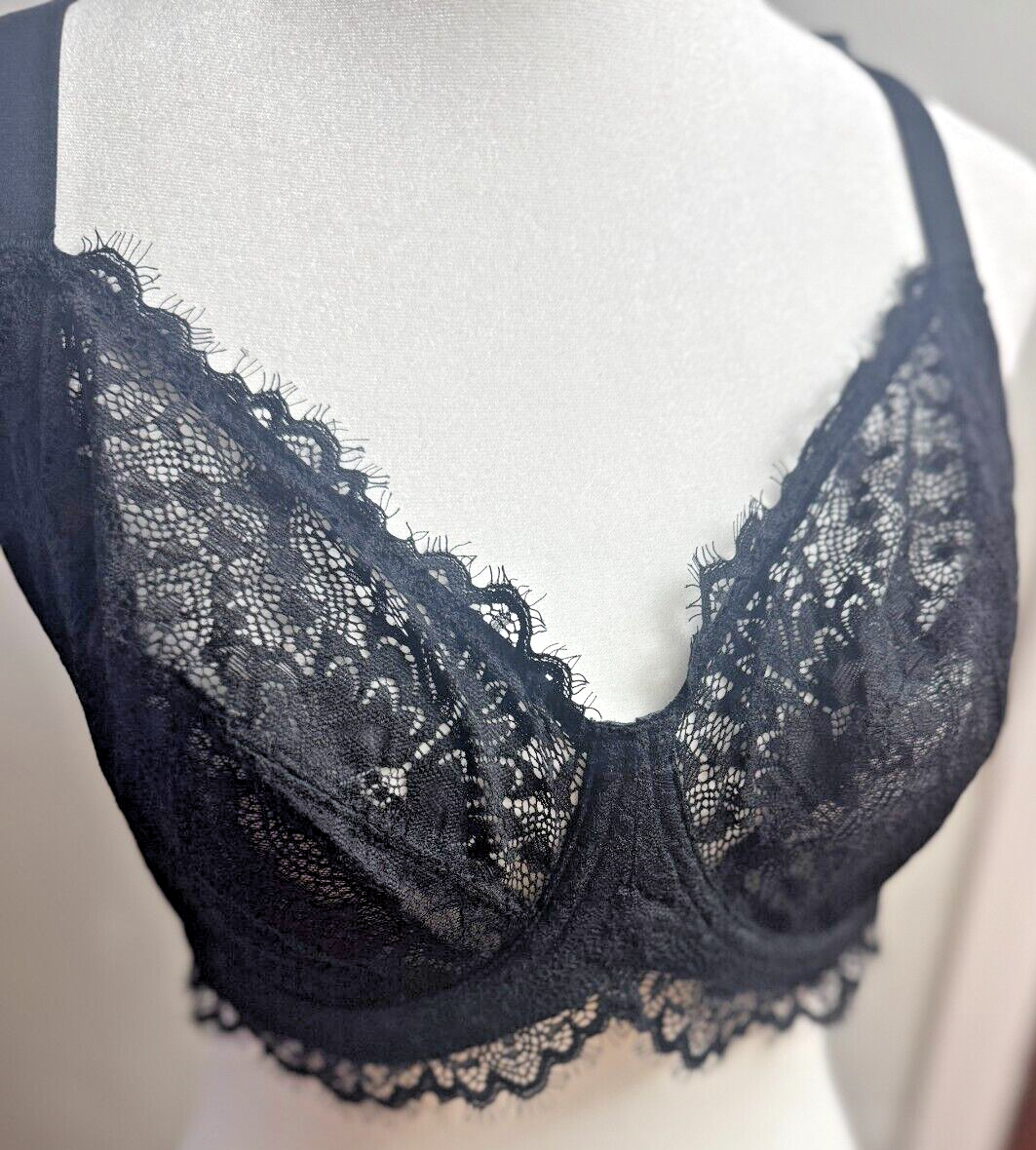 HSIA 34DDD Black Lace Bra Lace Underwire Bra For Women Full Coverage Adjustable — photo 1