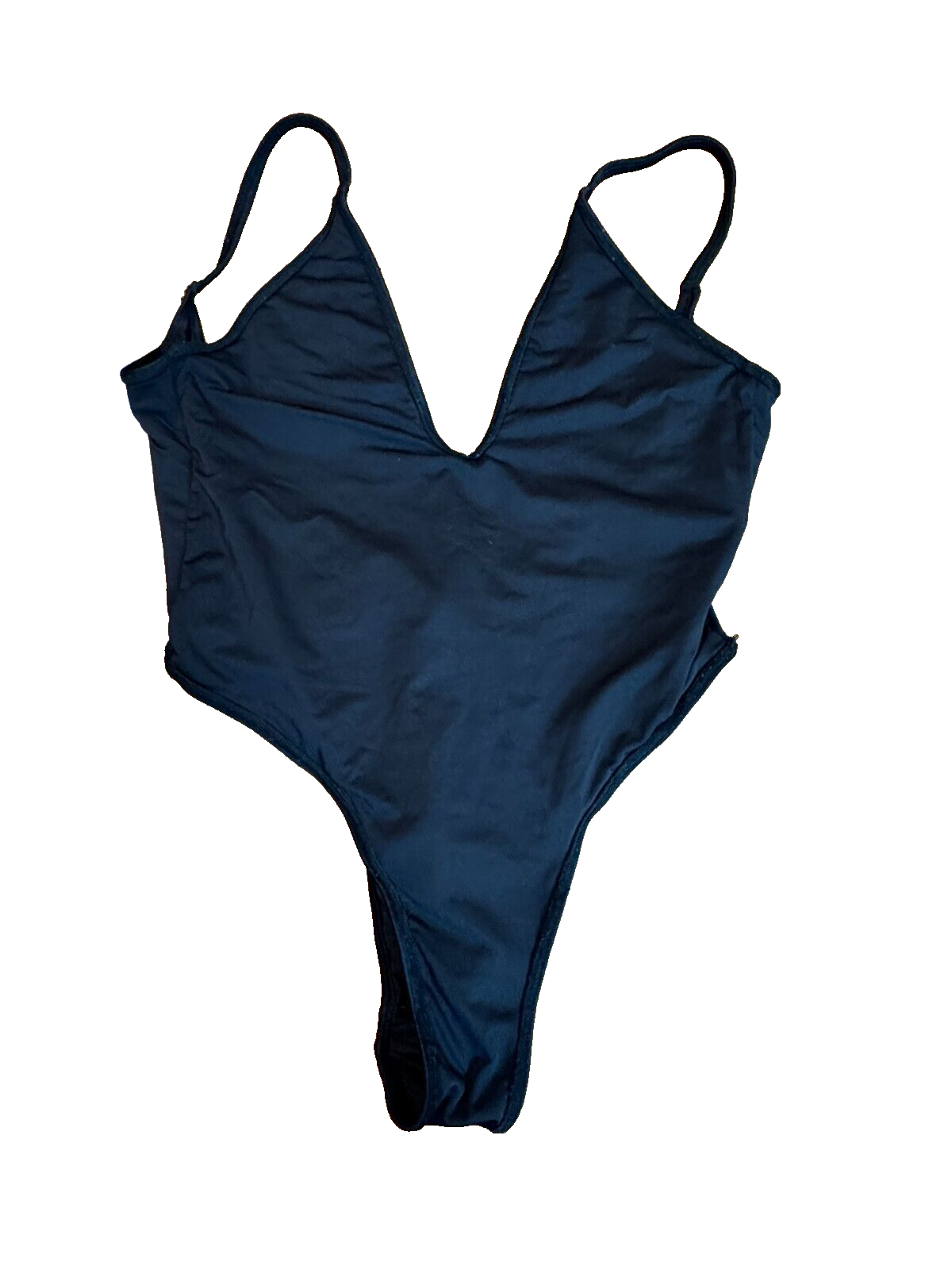 Bizzy B Women's Bodysuit Black Size Large Nylon Lycra Deep V — photo 1
