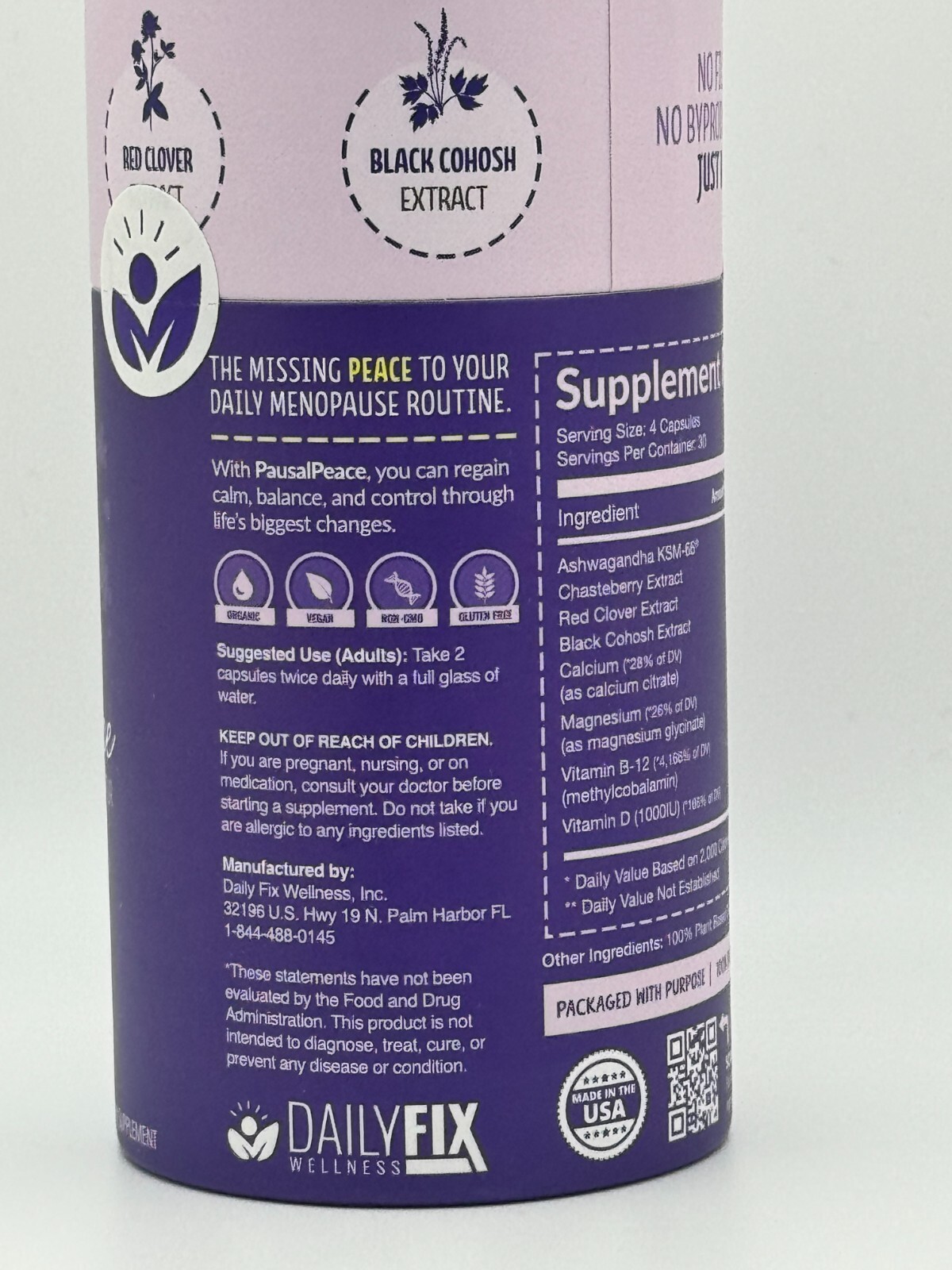 Pausal Peace Supplement 120 Capsules Support and Relief Menopause Symptoms — photo 2