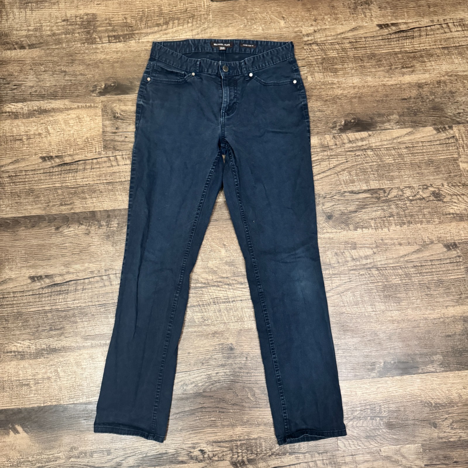 MICHAEL KORS NAVY BLUE 30X32 TAILORED FIT CLOTH TWILL STRETCH JEANS MEN'S — photo 1
