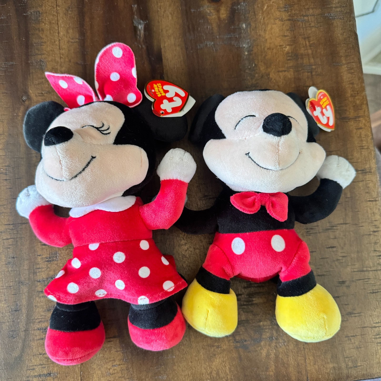 Ty Beanie Babies Mickey Mouse Minnie Mouse Polka Dot Traditional SET — photo 1
