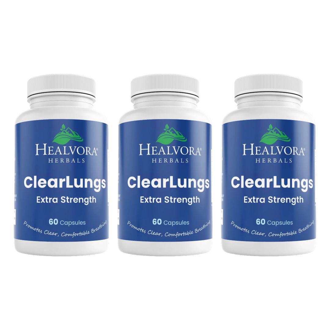 Healvora Clear Lungs Breathing Health Support Supplement 60 Capsules Bundle of 3 — photo 1