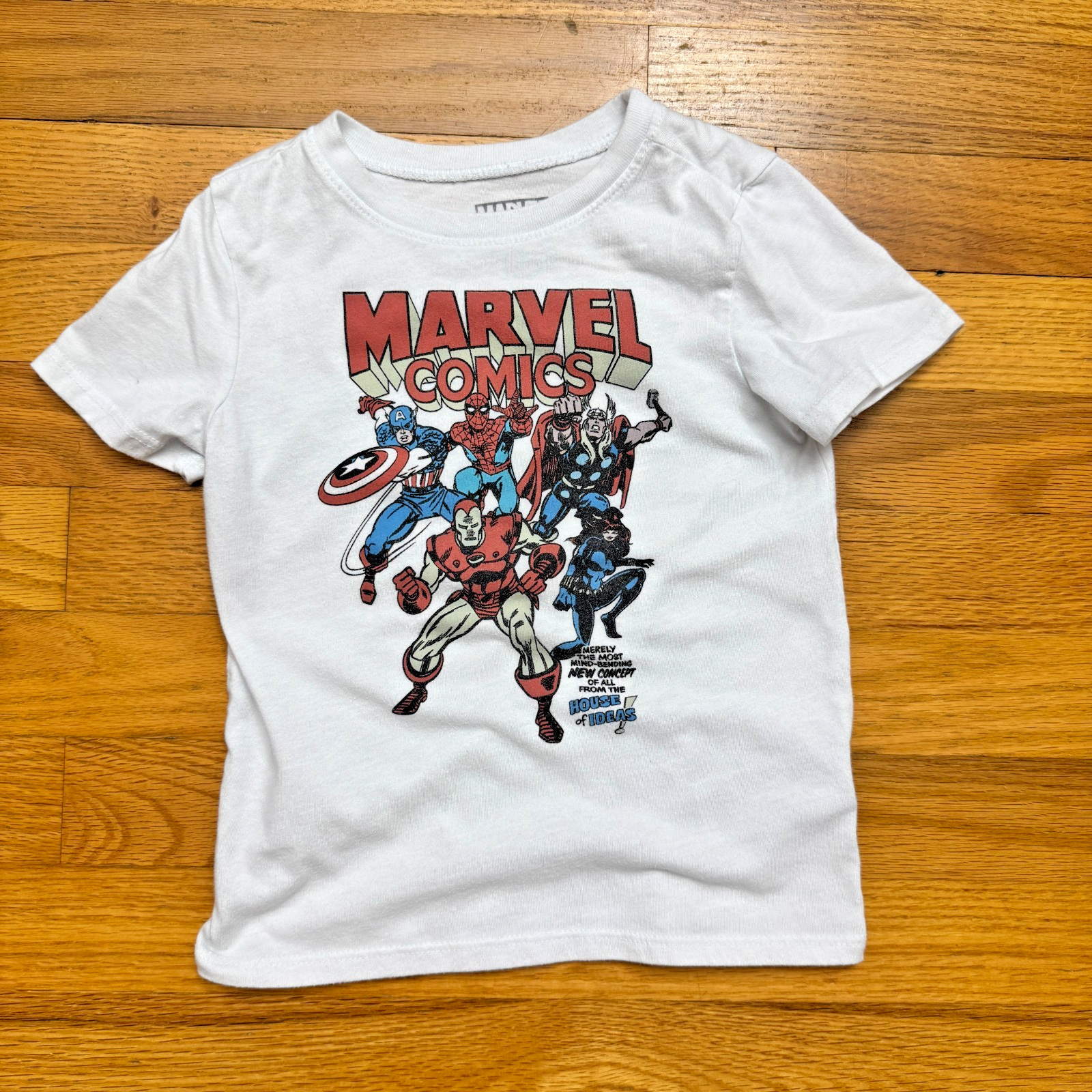 Marvel Toddler Boys Girls Superheros Spider-Man Iron Man Thor T-Shirt White 4T — photo 1