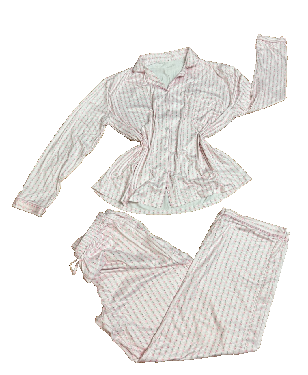 Women's Pink Pajama Set Long Sleeve Soft Comfortable Loungewear Soft Fabric — photo 1
