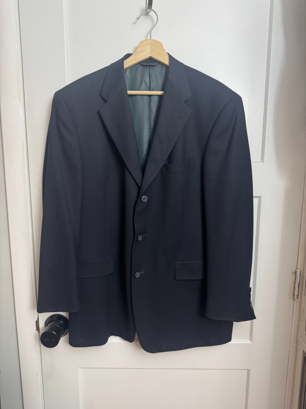 Austin Reed Blazer Men Dillard's 42R Black Wool Classic Jacket Tailored in USA — photo 1