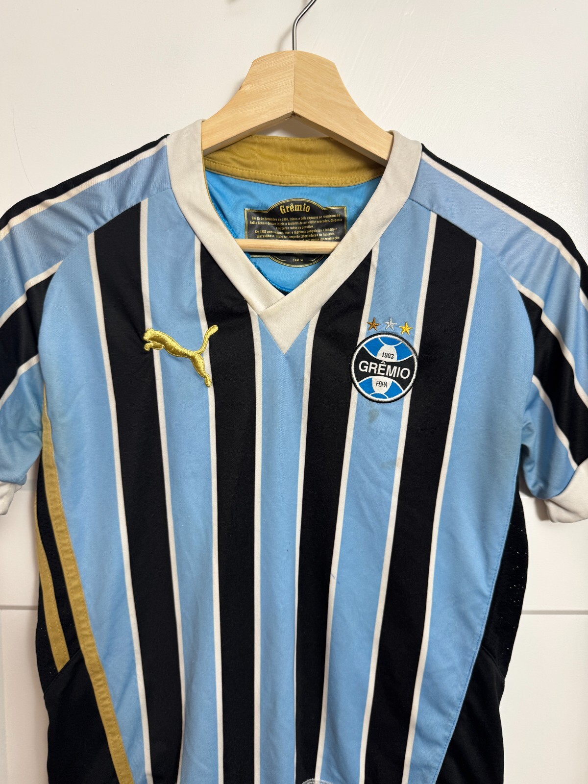 Grêmio Gremio Jersey Women's Authentic Medium Athletic T-Shirt Blue Stripes Puma — photo 1