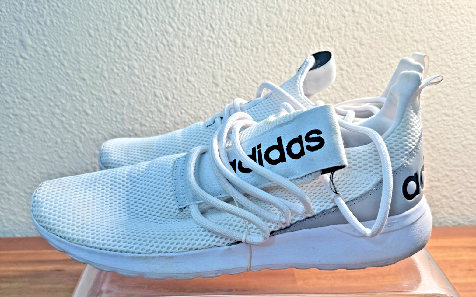 Adidas Mens 11 White Lace Up Athletic Sneakers Gym Fitness Sports Casual Shoes — photo 1