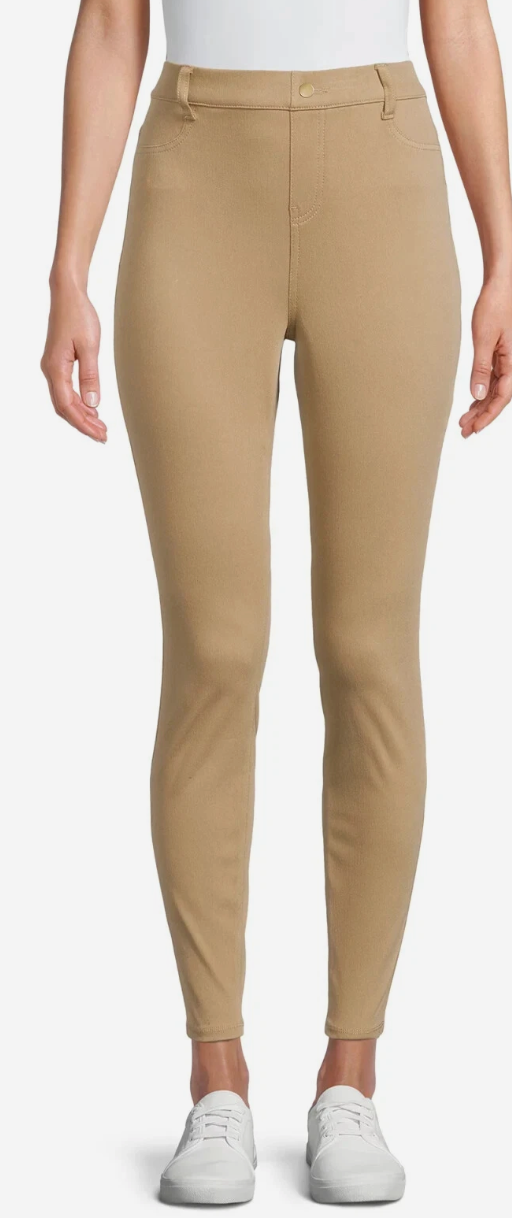 Time and Tru Jeggings Leggings Women's Beige High Rise Slim Fitted Medium 8-10 — photo 1