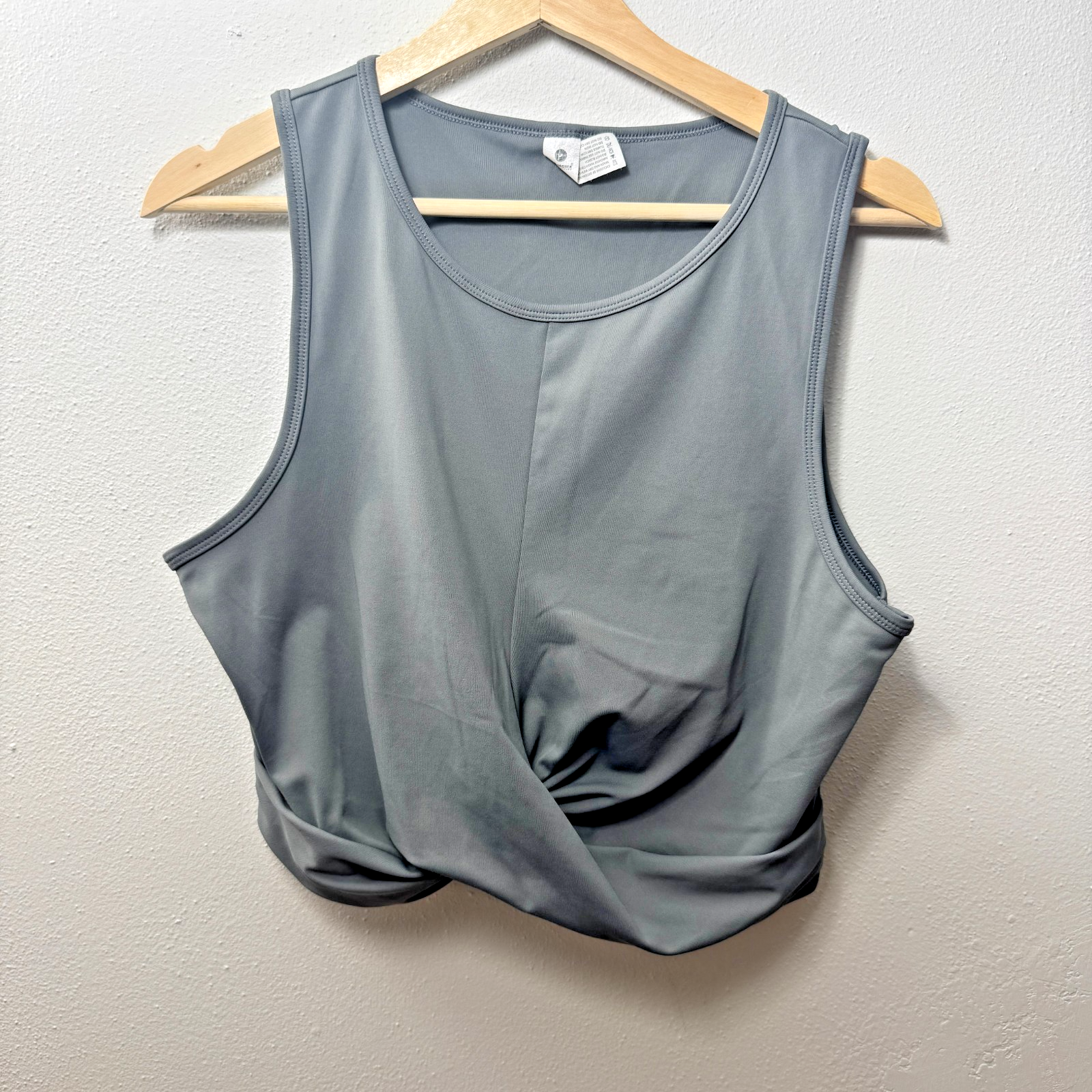 90 Degree by Reflex XL Gray Air Lux Wrapped Front Crop Top Women's Gym Fitness — photo 1
