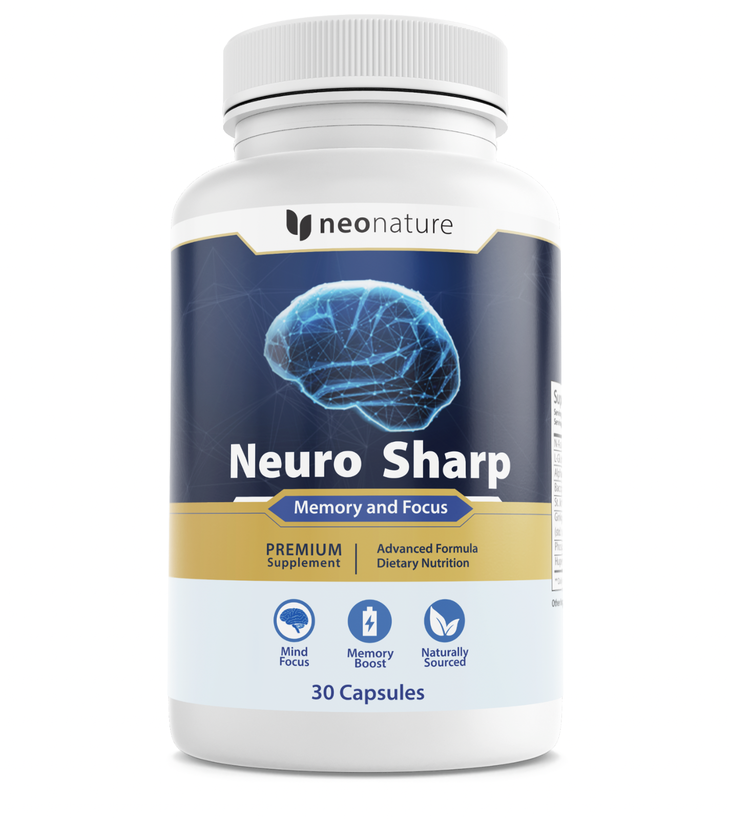 Neuro Sharp Memory Focus  Cognitive Support Dietary Supplement 30 Capsules — photo 1