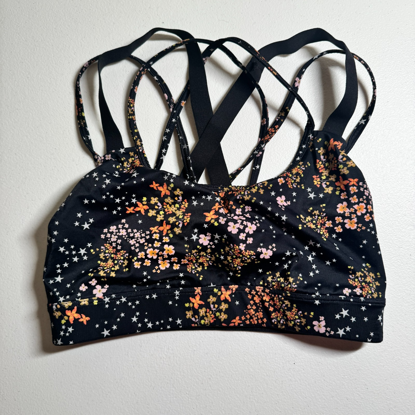 Victoria SPORT Lightweight Victoria's Secret Sports Bra Small Black Floral — photo 1