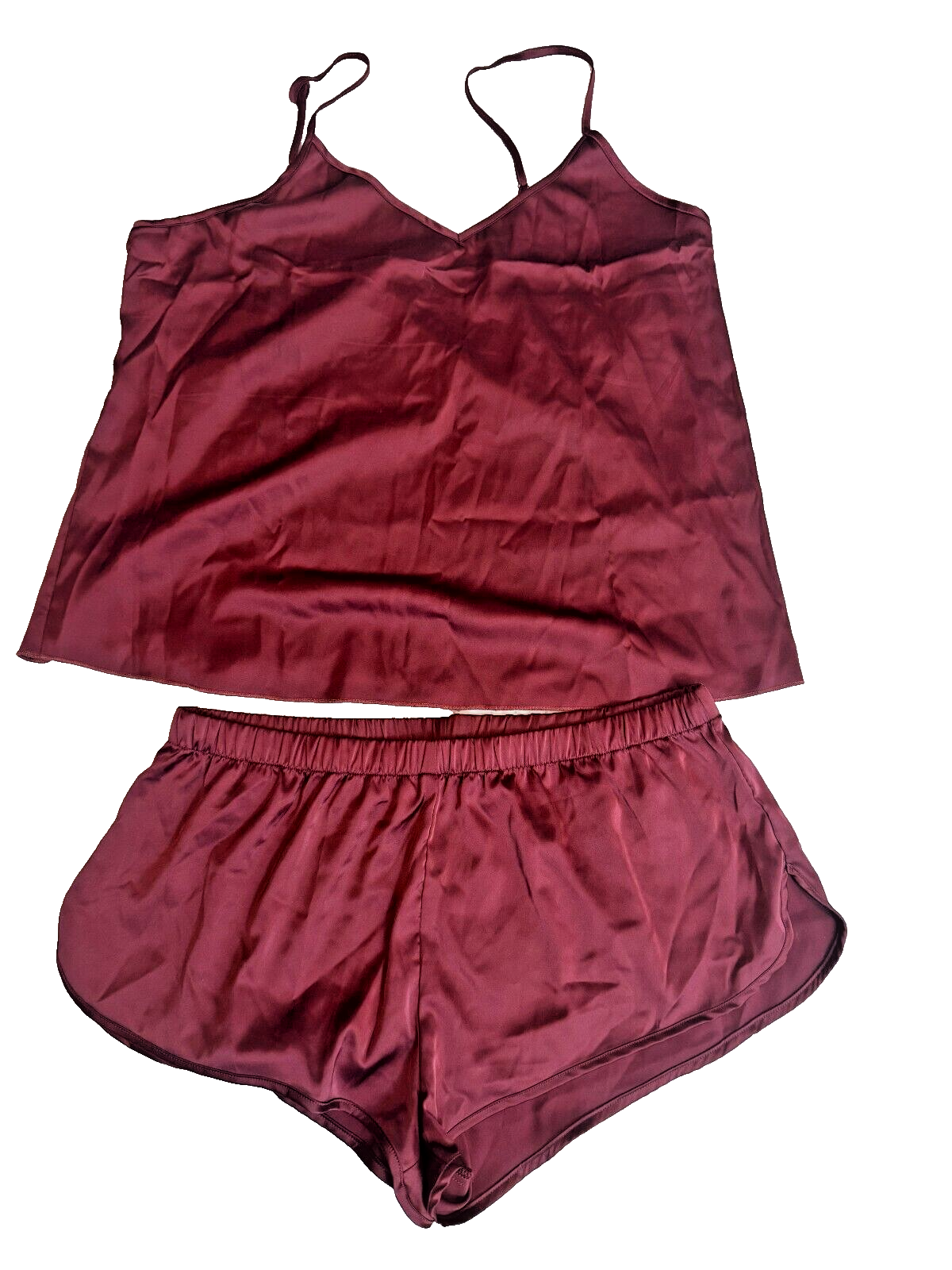 Ekouaer Large Burgundy Sleep Set Shorts and Shirt — photo 1