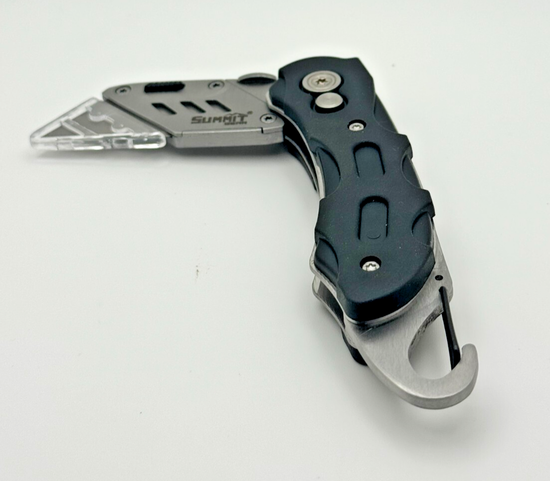 Summit Gear Stainless Steel Folding Utility Knife Belt Clip Men Hunting Gift — photo 1