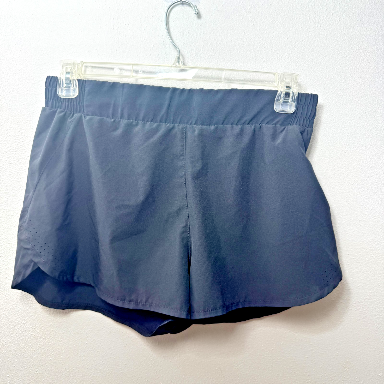 Asics Shorts Women's Large Lining Elastic Waist Black Polyester Running Jogging — photo 1