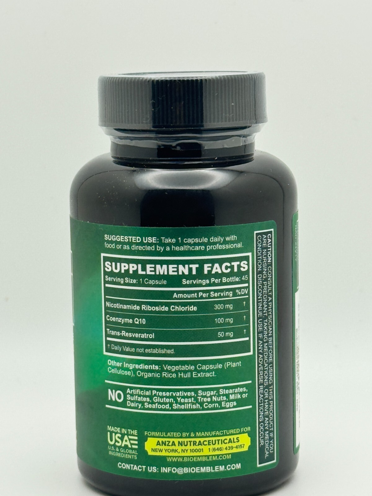 NAD+ Dietary Supplement Healthy Aging 45 Veggie Capsules Nicotinamide Riboside — photo 2