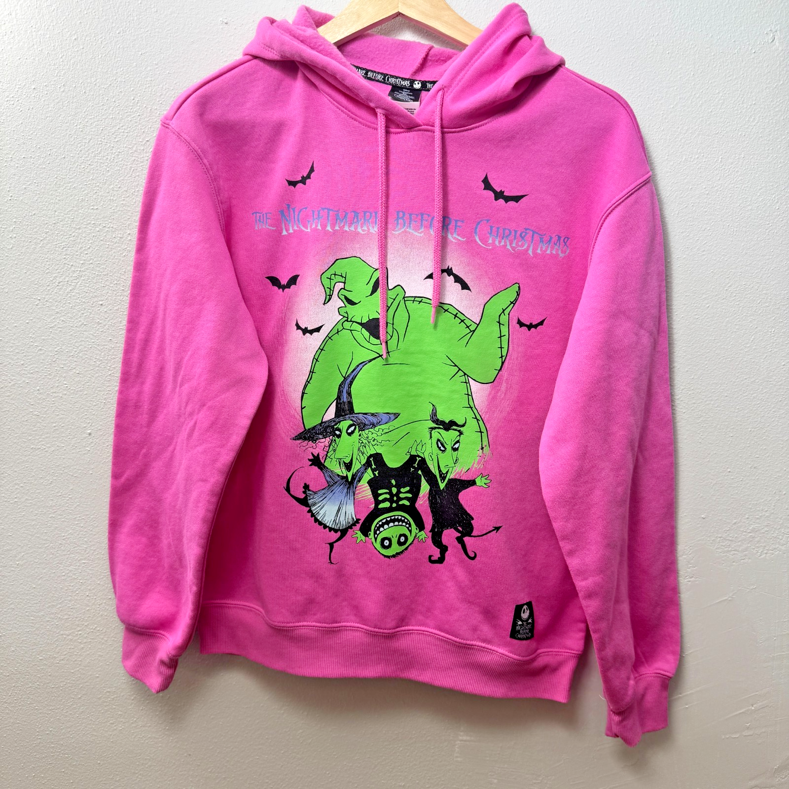 Nightmare Before Christmas Oogie Boogie Pink Hoodie Glow Dark Womens Small 4/6 — photo 1