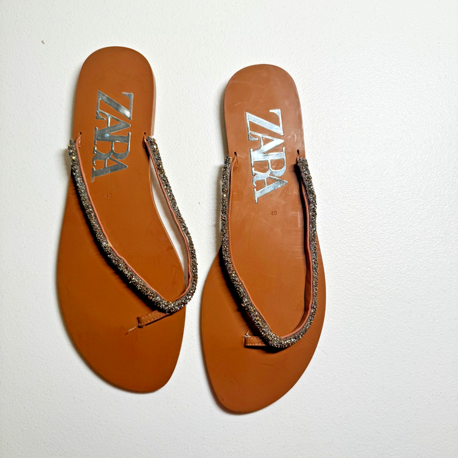 Zara Slippers Sandals with Rhinestones Women's Size 40 — photo 1