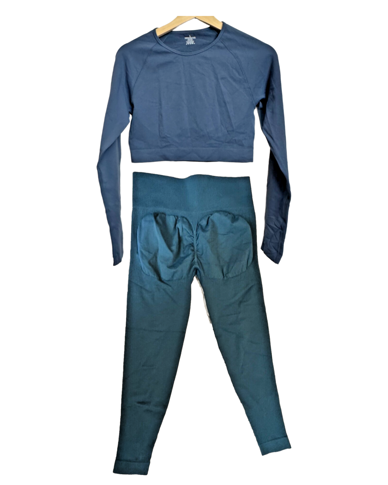 Cosmolle AirWear Long Sleeve High-Waist Legging Set Blue Size Large Workout Set — photo 1