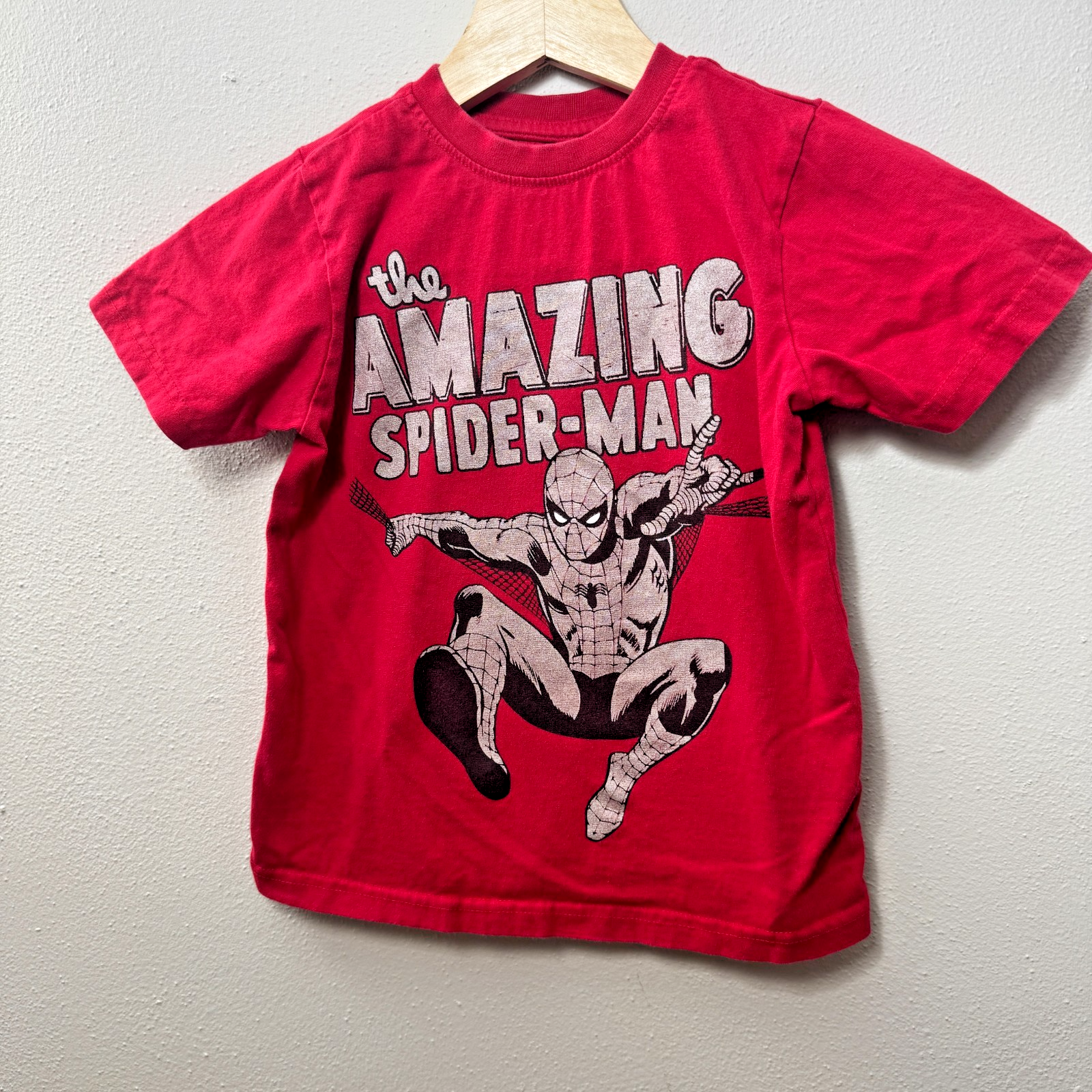 Marvel The Amazing Spider-Man Shirt Boy's 5 Red Graphic Tee Short Sleeve Top — photo 1