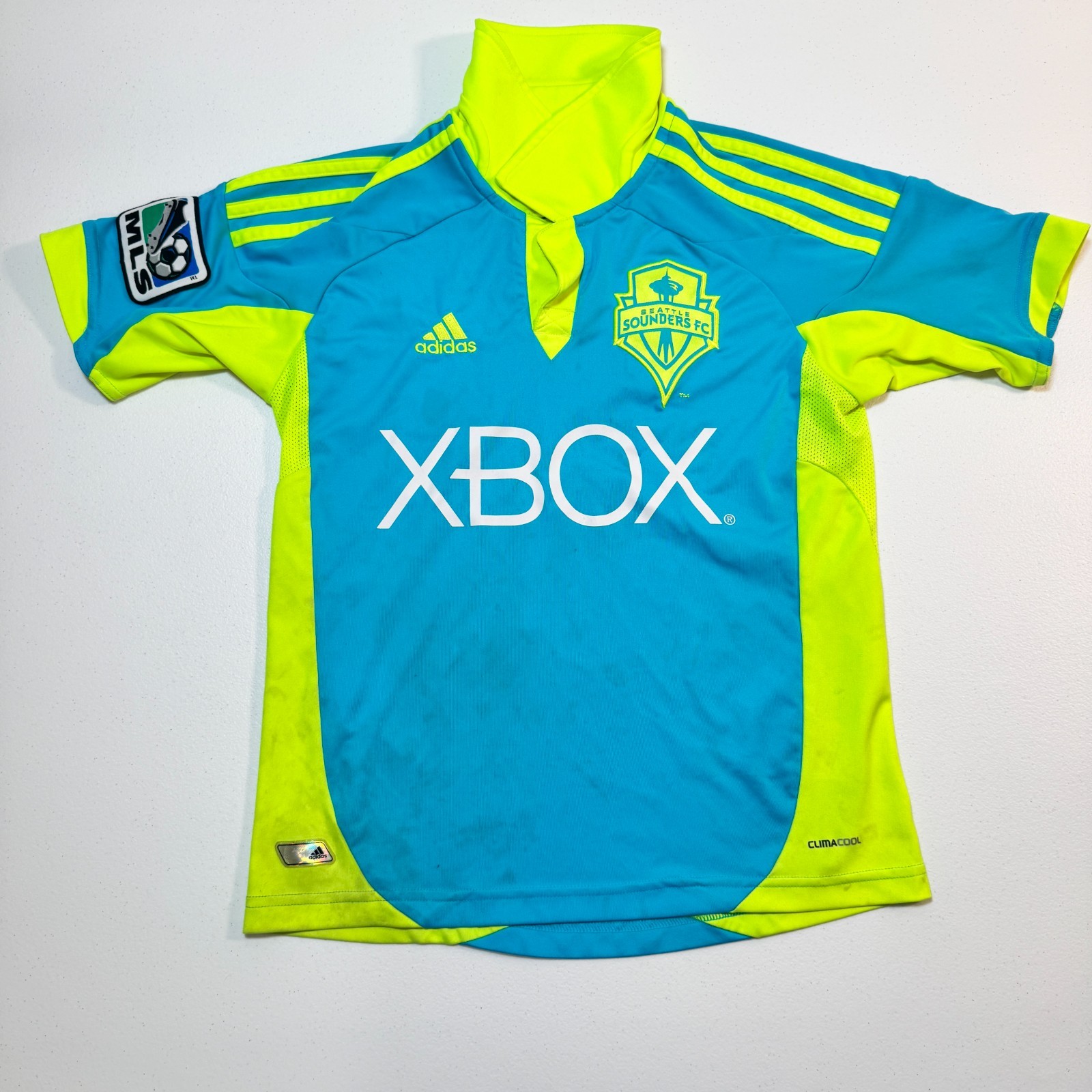 Adidas Climacool 2011 MLS Seattle Sounders FC Xbox Jersey Boys 9-10 Years Small — photo 1