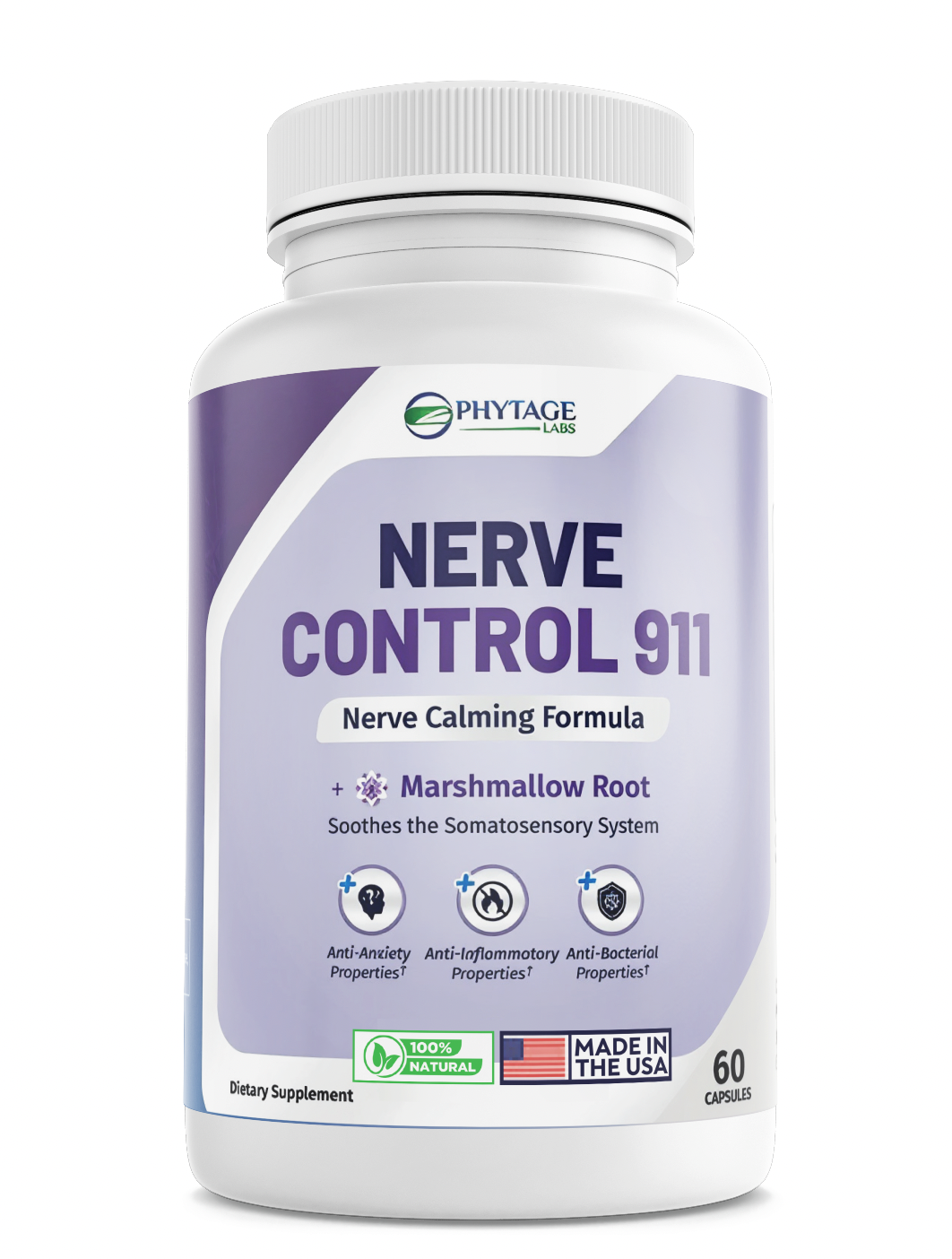 Phytage Labs Nerve Support Dietary Supplement 60 Capsules — photo 1