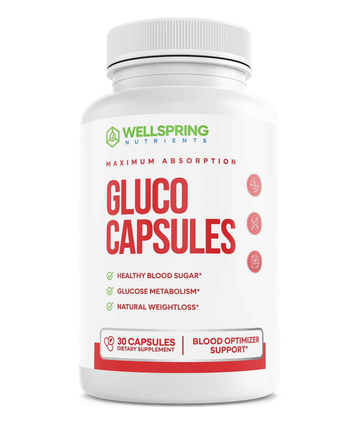 Gluco Capsules Blood Health & Optimizer Support 30 Capsules WellSpring Nutrients — photo 1