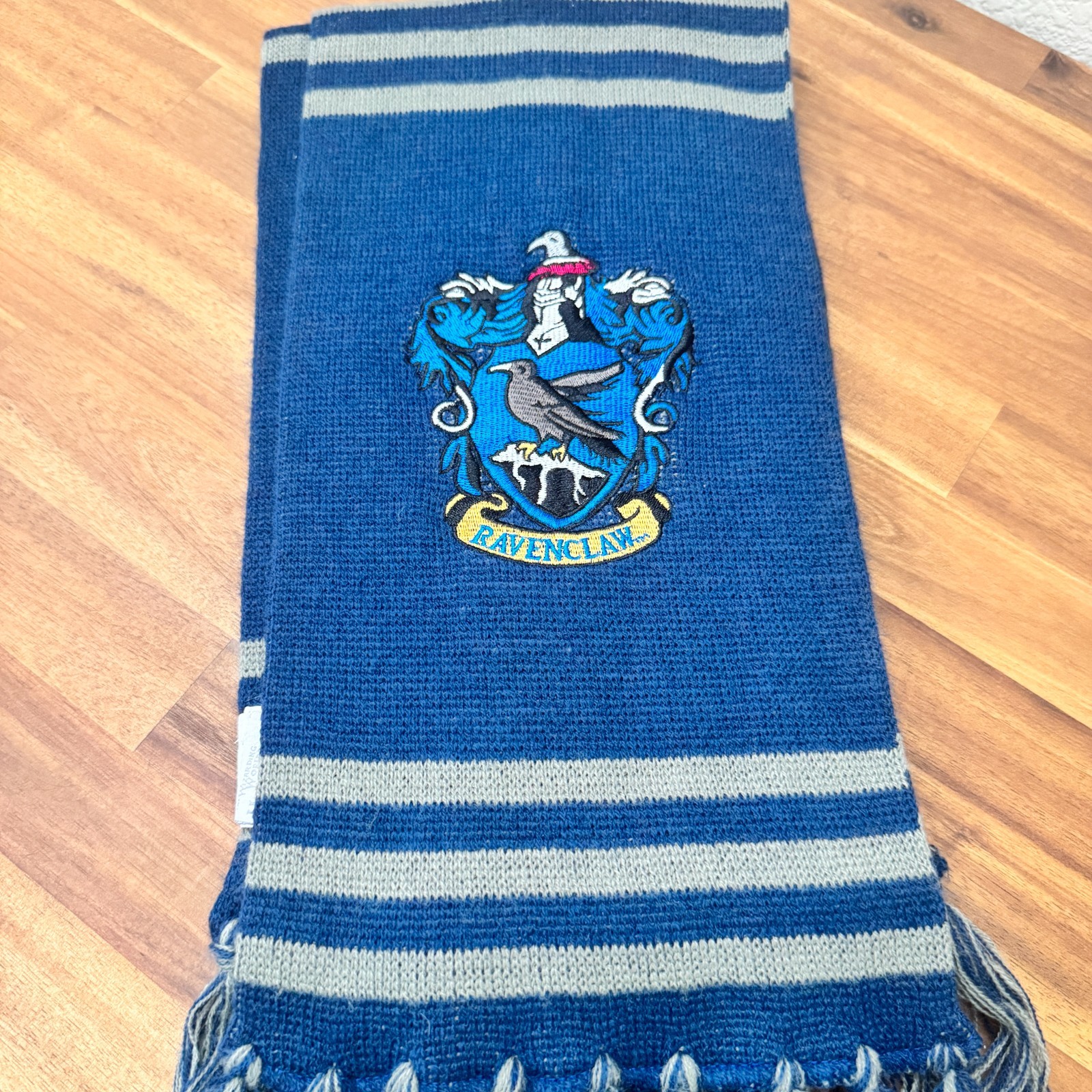 Harry Potter Ravenclaw Blue and Grey Fringe Scarf With Embroidery — photo 1