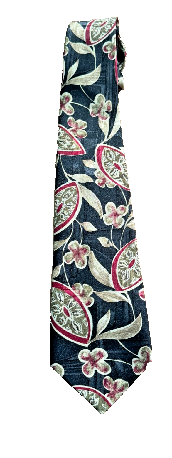 Christian Armand Handmade Men's Tie Floral Black Gold Red Details — photo 1