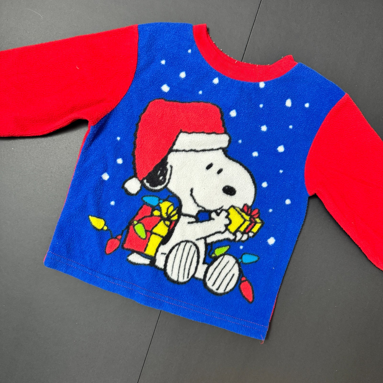 Pajamas 3T Peanuts Holiday Christmas Sleepwear Snoopy Fleece Kids — photo 1