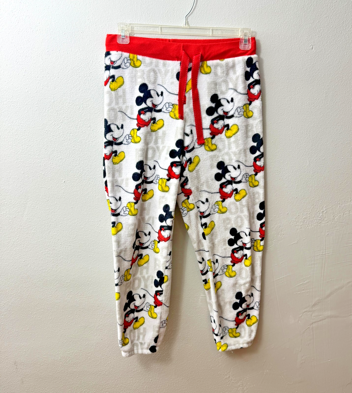 Disney Sleepwear Pants Women's Medium White Multicolor Fleece Mickey Mouse — photo 1