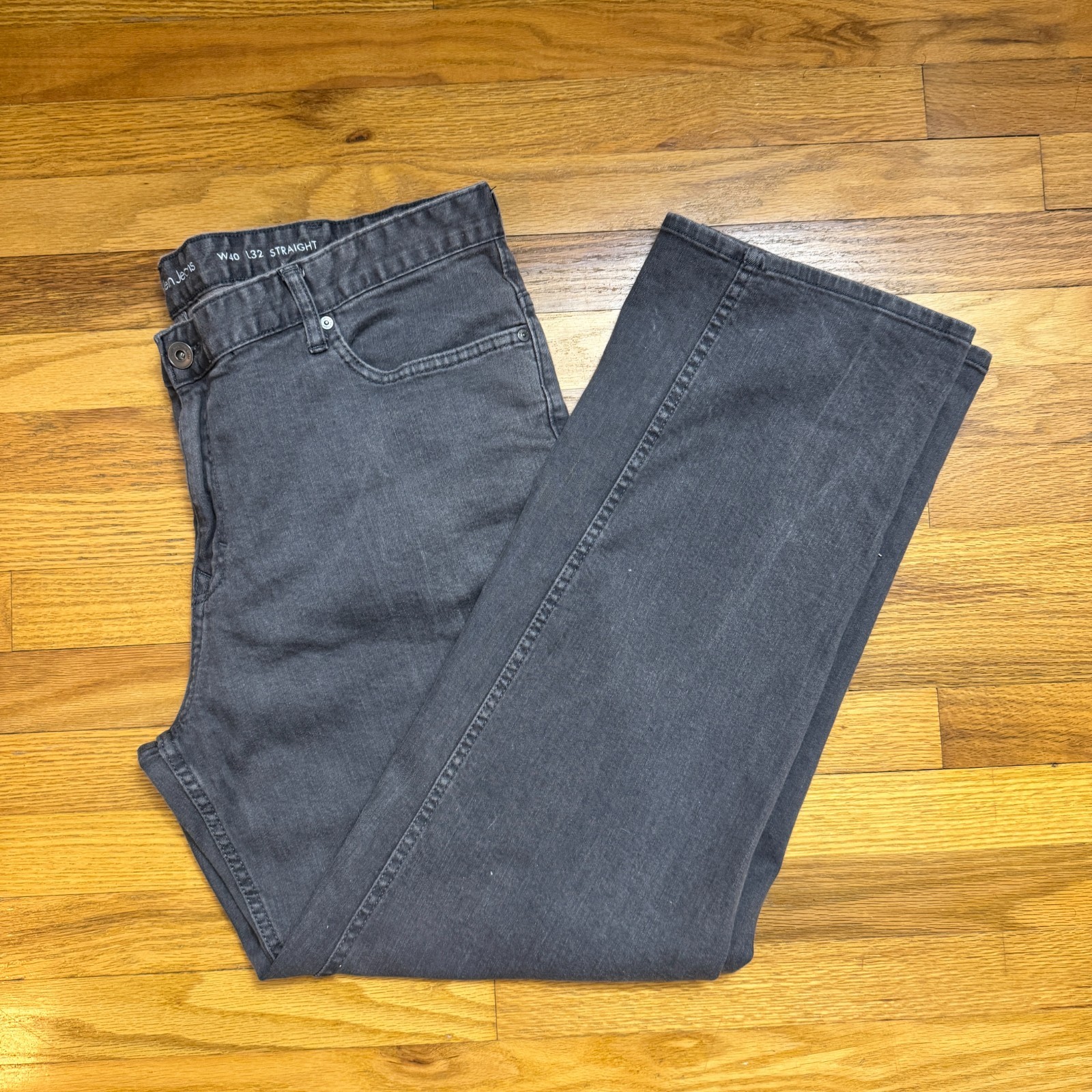 Calvin Klein Mens Gray Straight Jeans W40 X L30 Denim Stylish — photo 1