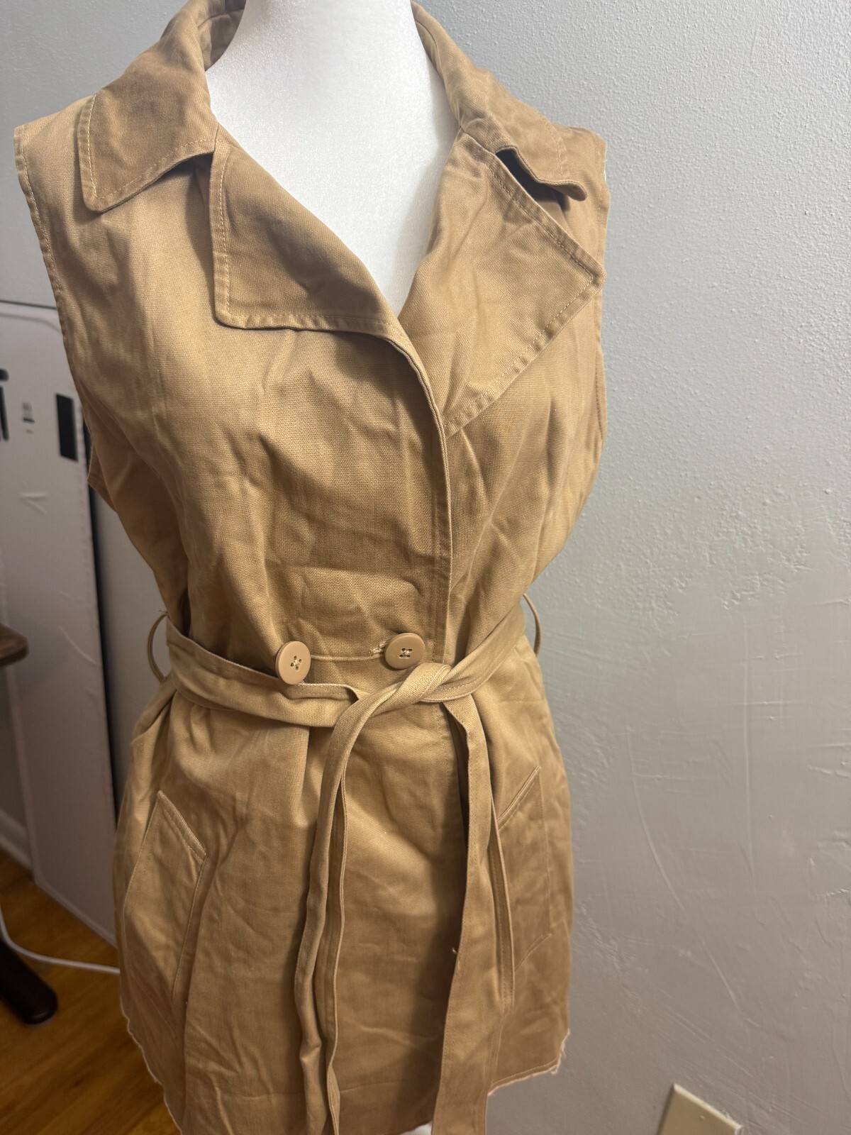 Armani Exchange L Beige Safari Vest Cotton 3gyq21 ynjhz — photo 1