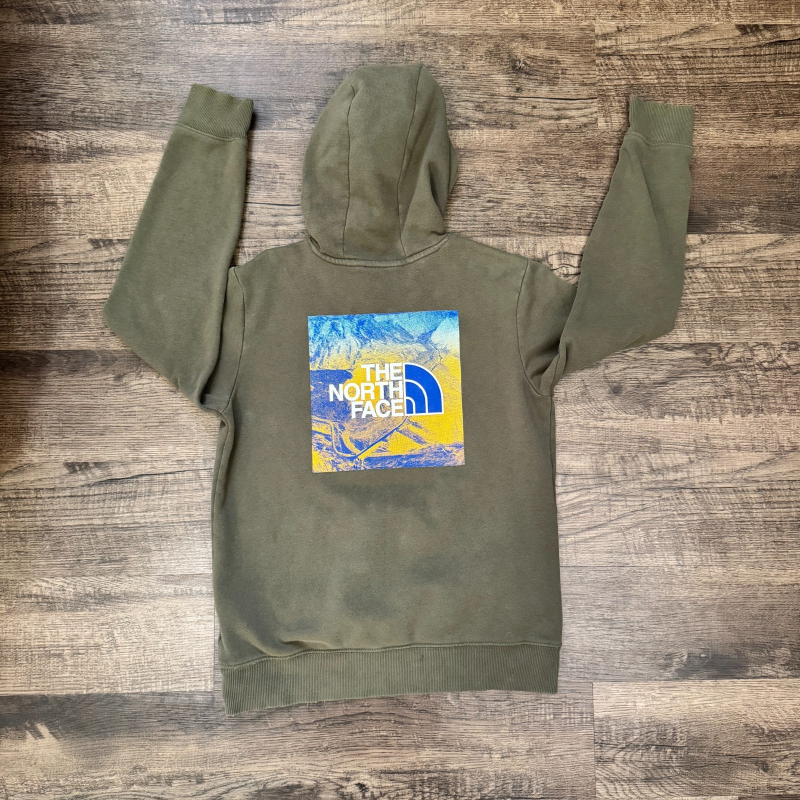 North Face Hoodie Green Hoodie Hooded Sweatshirt Sweater Boys Large 14/16 — photo 1