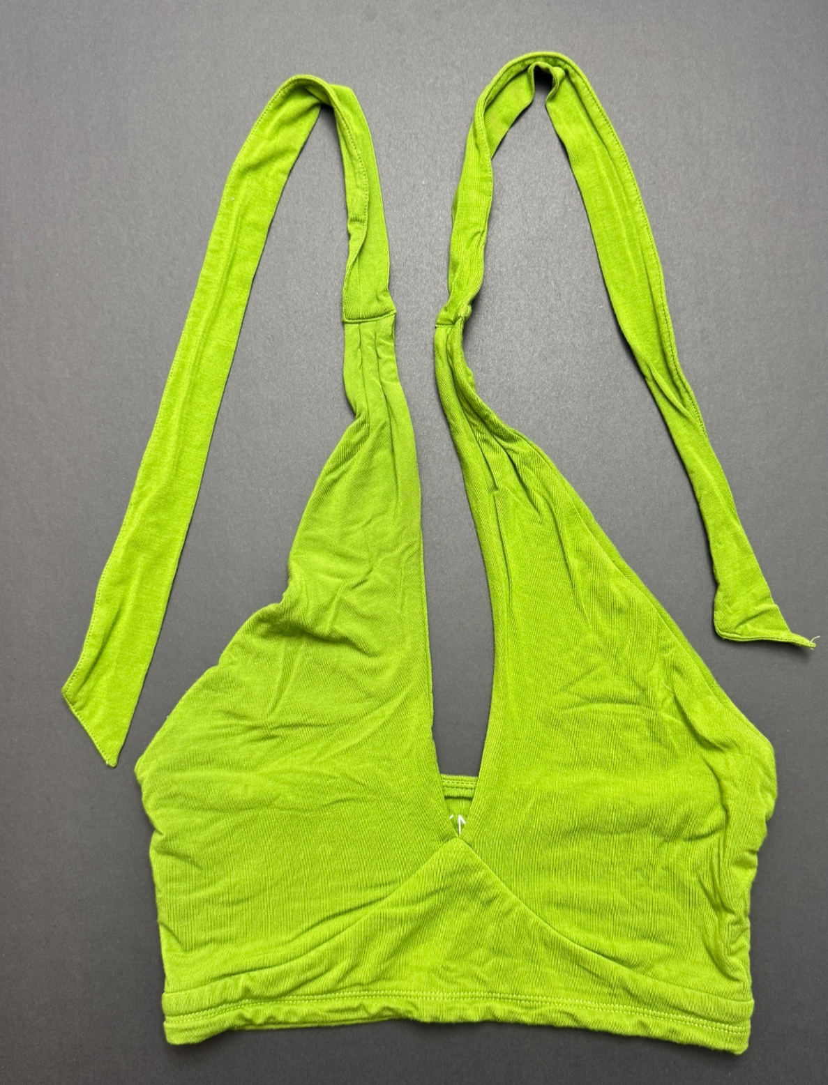 Klassy Network Green Halter Crop Top Soft Wireless No Pads Included Small — photo 1