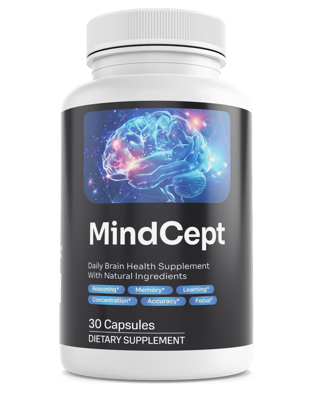 MindCept Brain Cognitive Health Natural Support Dietary Supplement 30 Capsules — photo 1
