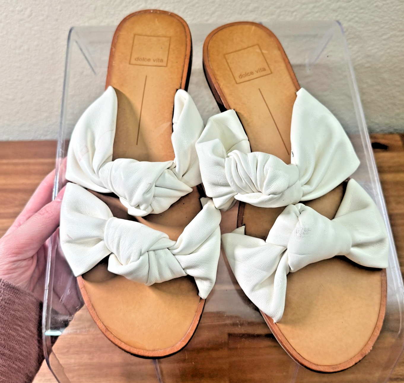 Dolce Vita Knot Sandal Slide White Slip On Flip Flop Casual Shoes Women's SZ 10 — photo 1