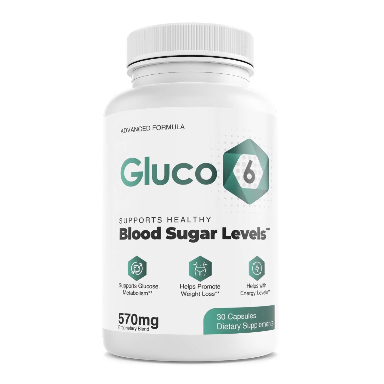 Gluco 6 Blood Sugar Support Supplement Healthy Glucose Weight Loss - 30 Capsules — photo 1
