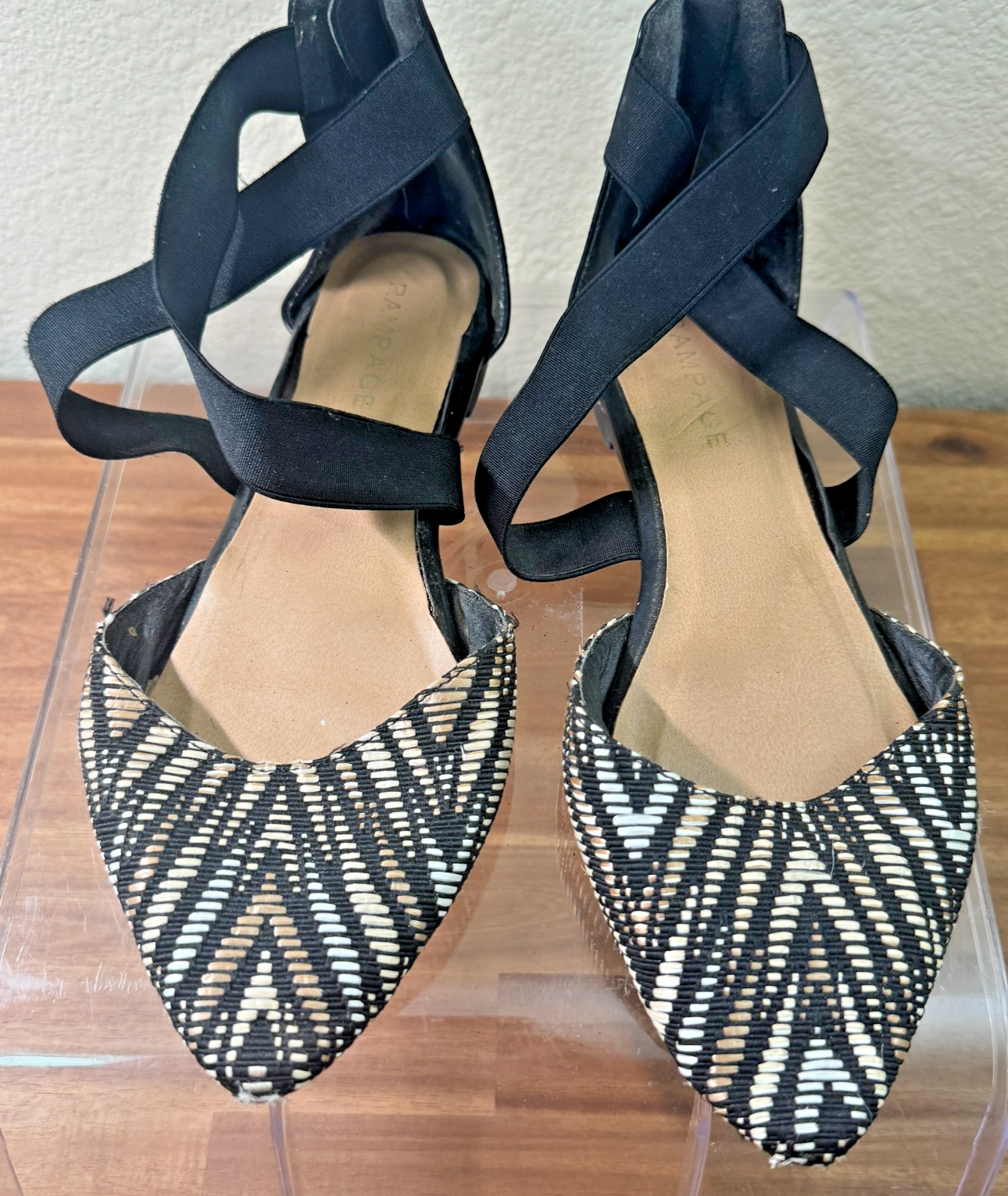 Rampage Women's Shoes Sandals Flats Classy Black White Size 10 M Comfortable — photo 1
